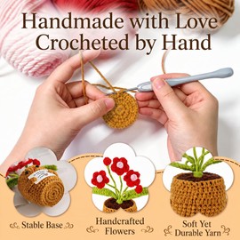 Positive Crochet Flower Birthday Gifts for Women Friends, for Women, Emotional Support Crochet Gift for Best Friends, Inspirational Presents for Best Friend Female Appreciation Gift