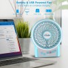 efluky 3 Speeds Mini Desk Fan, Rechargeable Battery Operated Fan