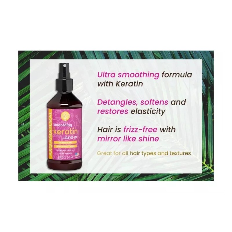 Arganatural Smoothing Keratin Leave-in Conditioner 8 Fl Oz