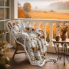 Lanpn Fall Pumpkin Flannel Throw Blanket, Soft Warm Flannel Sherpa