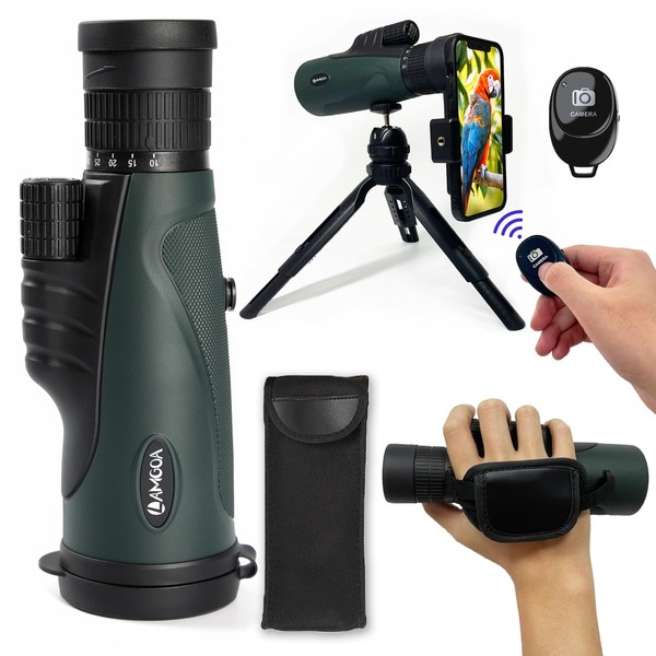 10-30X50 Zoom High Definition Monocular Telescope with Smartphone Holder & Tripod,Adults Waterproof High Powered Monocular for BAK4 Prism and FMC Lens,for Bird Watching,Hunting,Traveling