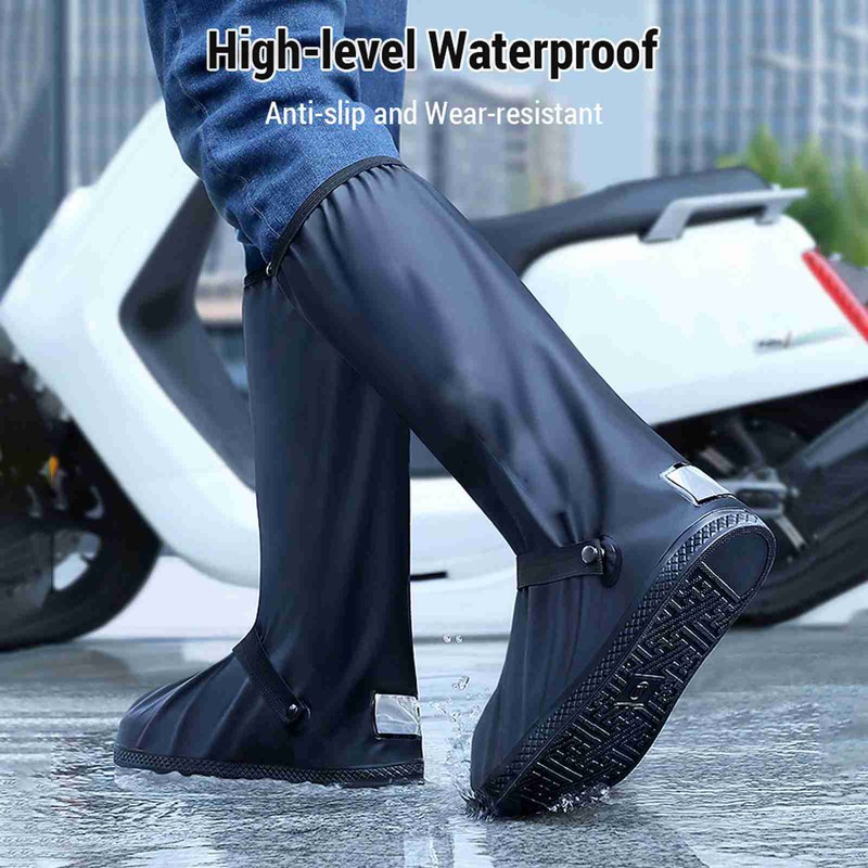 High Tube PVC Waterproof Shoe Covers Reusable Rain Boot Shoe