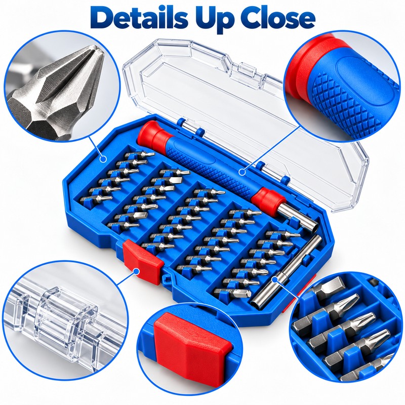 35-in-1 Precision Screwdriver Set – Magnetic Hexagonal, Flathead & Multi-Bit