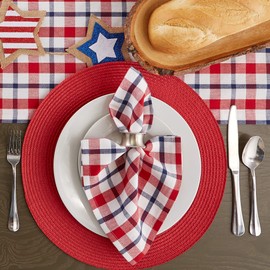 DII American Plaid Kitchen Textiles, Napkins, 20x20, 6 Piece
