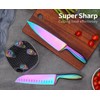 Rainbow Knives Block Set 7 Pieces, Iridescent German High Carbon