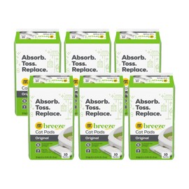 Purina Tidy Cats Breeze Original Cat Pads, Clean & Easy Disposable Cat Pads, Made for Breeze Cat Litter Box System, 10 Refill Pads Per Pouch (Pack of 6)