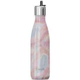 S'well Stainless Steel Water Bottle with Flip Straw Cap, 17oz, Geode Rose, Triple Layered Vacuum Insulated Containers Keeps Drinks Cold for 36 Hours and Hot for 10, BPA Free, Perfect for On the Go