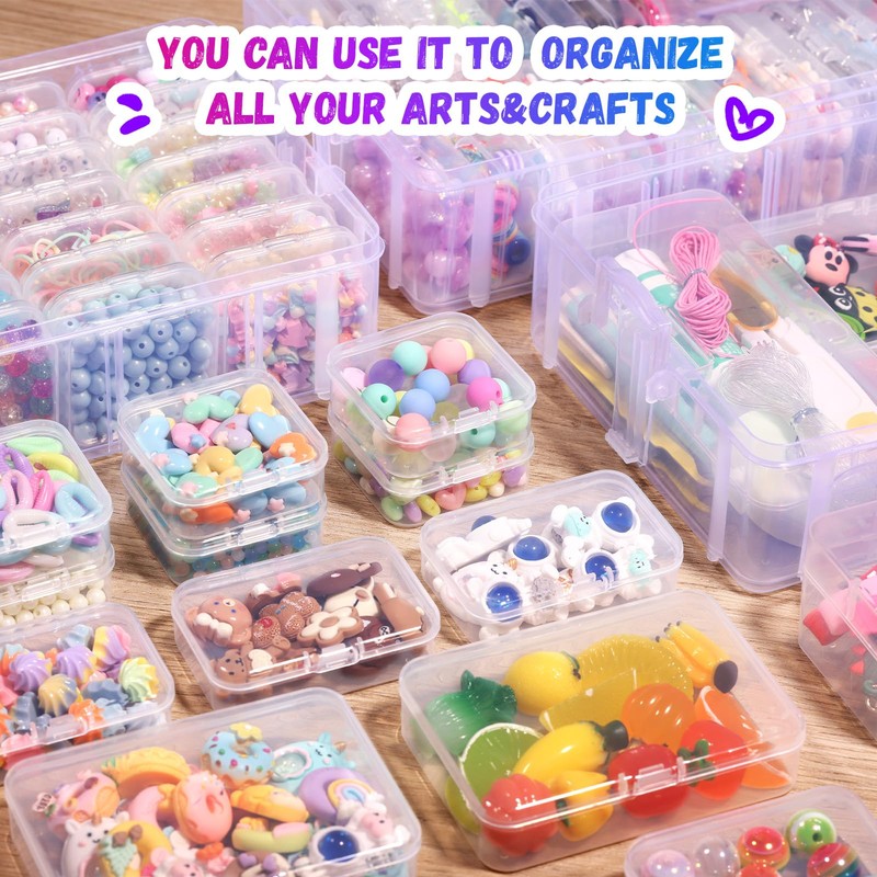 Funtopia Craft Storage Organiser 59 Pack, 3-Tier Stackable Storage Container