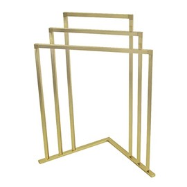 Kingston Brass SCC8277 Edenscape L-Shaped Freestanding 3-Tier Steel Corner -Towel Rack, Brushed Brass