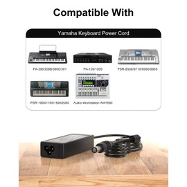 Zosam 16V AC/DC Power Adapter Compatible with Yamaha Keyboard Power Cord PA-300 PA-301 PA-300B PA-300C S950 PSR-1000 PSR-2000 P-155 PSR-S900 PSR-S750 PSR-S670 PSR-S500 Keyboard Piano Power Cord Supply