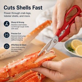 Detachable Seafood Scissors for Crab & Lobster – 2Cr14 Stainless Steel Kitchen Shears for Shellfish Prep