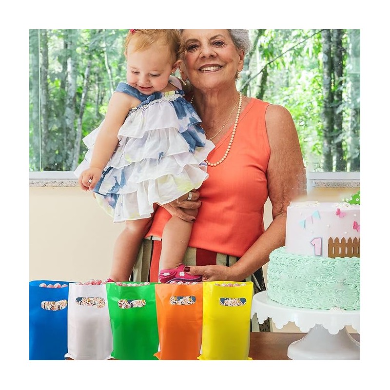 TOSPARTY Plastic Gift Bags Candy Bags are Sturdy Party Assorted