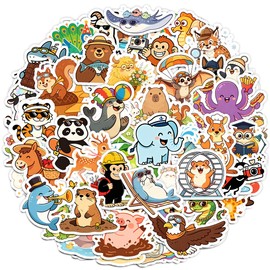 202Pcs Cute Cartoon Animal Stickers Water Bottle Stickers Pet Bulk