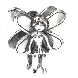 Queenberry Sterling Silver Smile Butterfly Fairy European Style Bead Charm
