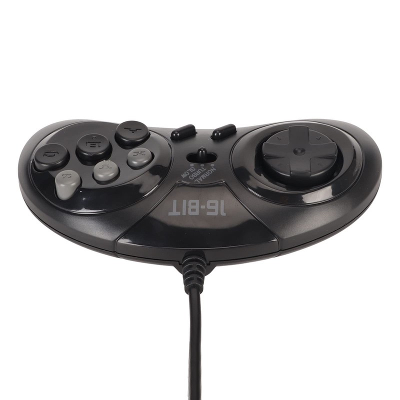 VBESTLIFE 16-Bit-Gamecontroller für Sega, 9-poliger 16-Bit-Handheld, Ergonomisches Klassisches Gamepad mit