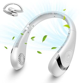 Neck Fan, 5000mAh Foldable Bladeless Neck Fans Portable Rechargeable, 3 Speeds Adjustment 360° Cooling Airflow, Hands Free Wearable Personal Fan, USB Powered, Portable Fan for Travel Outdoor
