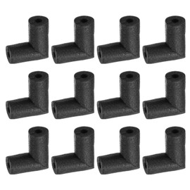 Rebower 12pcs Elbow Insulation Foam Tube Connector 9/16" ID x 1 1/2" OD 3" Heat Preservation Elbow Foam Pipes [for Tubing Outdoor Water Pipe Protection] - 15mmx38mm / Black