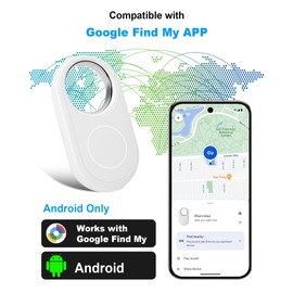 RUIZHI Android Smart Tag - Air Tracker kompatibel mit Google Mein Gerät Finden APP, IP67, nur Android, für Gepäck, Fahrrad, Pässen, Koffer, Weiß-4 Pack
