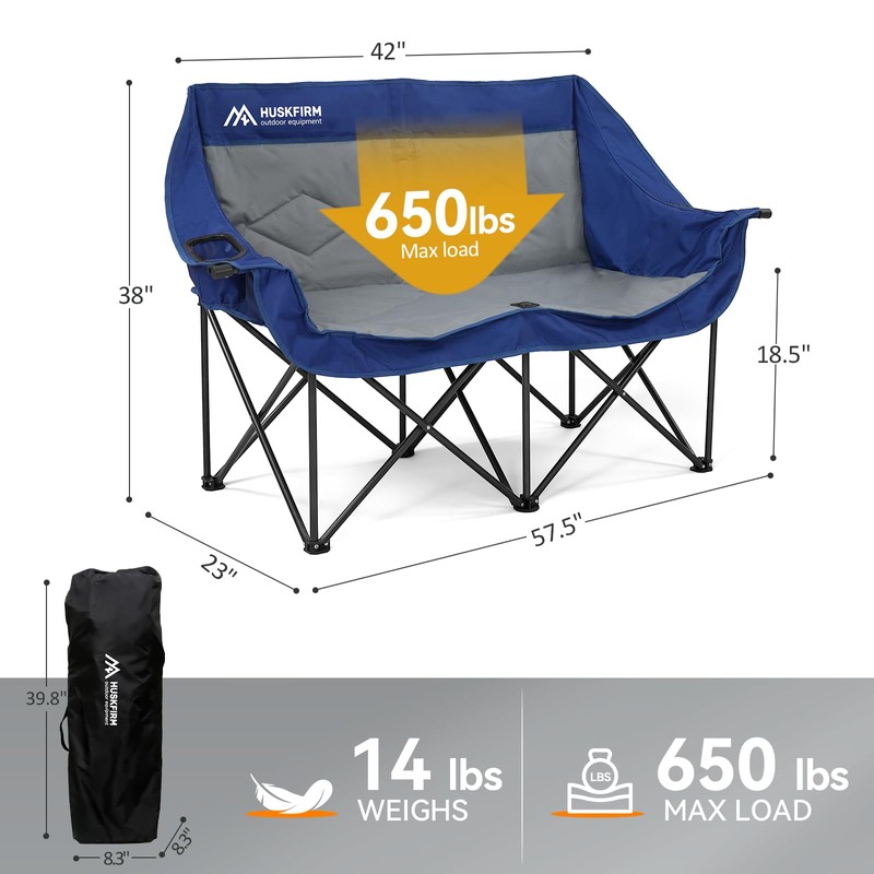 Double Camping Chairs Oversized Loveseat - 2 Person Camping Chair