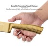 8-Piece Luxury Gold Kitchen Knife Set with Wooden Block Non-Rust