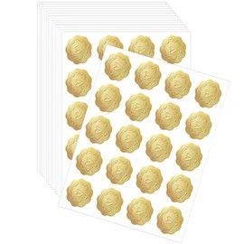 300 PCS Gold Embossed Heart Seal Stickers, Self-Adhesive Wax Looking Labels for Wedding Party Envelopes (QX146)