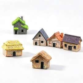 YuanVQuanWee Micro Garden Miniature House Kit Box Garden Micro Miniature Moss Garden Home Decor Micro Miniature Landscape DIY Craft Home Decoration Resin DIY Figurine Accessories 6pcs