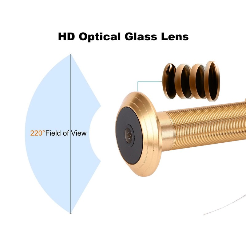 Door Viewer Camera Wireless, 220 Degrees Wide Angle Peephole Security