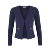 Women's Blazer with Pockets (382) (A-11) - dark blue Plain,