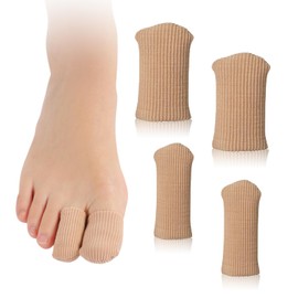 Gel Toe Protectors 4 Pcs Toe Covers Toe Caps Closed Toe Surface Fabric Sleeve Protectors for Blisters and Calluses Protect(L+M)