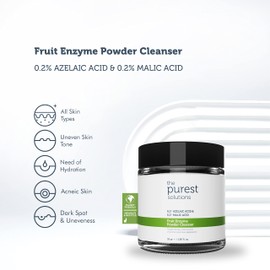 The Purest Solutions Fruit Enzyme Powder Cleansing Gel (0.2% Azelaic Acid & 0.2% Malic Acid) - Pore Cleaning & Skin Regeneration - All Skin Types - Vegan | Cruelty Free | Environmentally Friendly (55