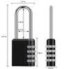 Combination Lock 4 Digit Padlock with Long Shackle for School