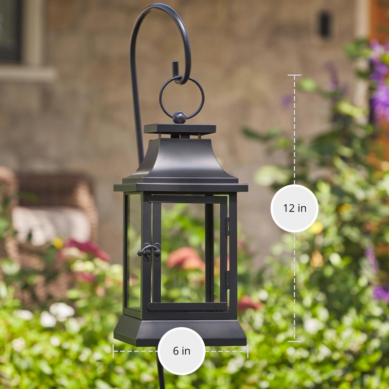 Luminara Heritage Lantern & Shepherd's Hook Hanger - Metal &