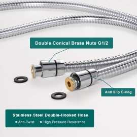 FOCSPROD RV Shower Head with Hose High Pressure 5Mode Shower head Replacement Shower Head