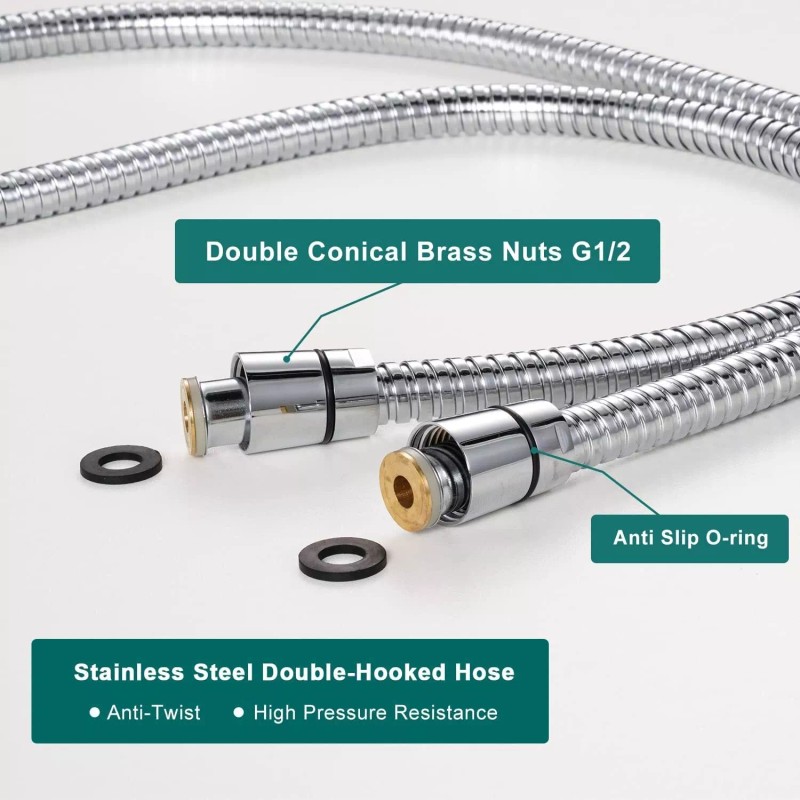 FOCSPROD RV Shower Head with Hose High Pressure 5Mode Shower