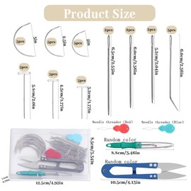 1130 Yards Hair Extension Thread, Weave Thread Polyester Thread for Making Wig, Sewing Threads with 41 Pieces C/T/J/I Needles for Sewing, Clip Hair Extensions and Weave Extensions(Black)