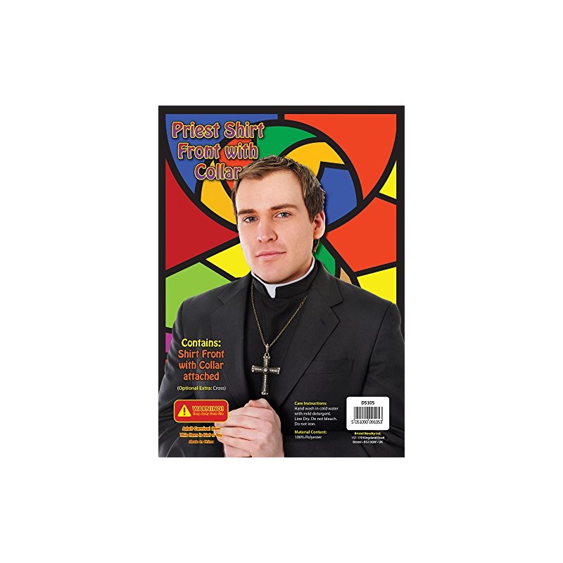 Bristol Novelty DS105 Priest Shirt Front Costume | 1 Set
