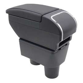 YJYWZH Armrest Box for Nissan Almera Versa 2012-2019 Car Center Storage Box Organizer Interior Hand Centre Consoles with Cup Holder Arm Rest Double-Layer Accessories Black