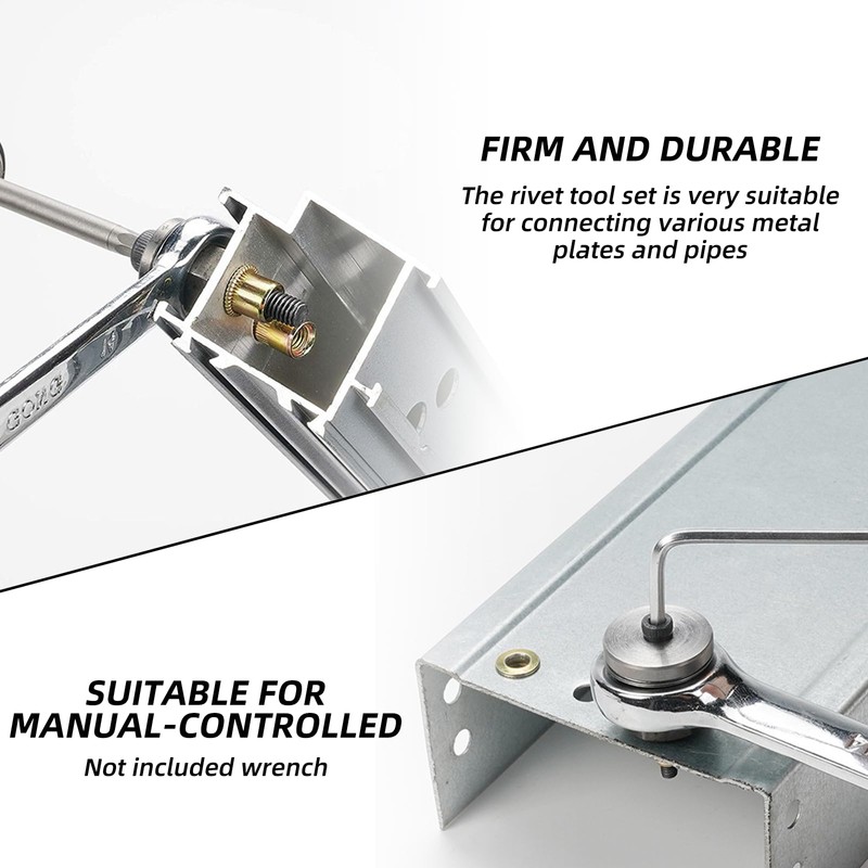 Jeinbuil Hand Rivet Nut Tool Set of 6, M3-M4-M5-M6-M8-M10 Hand