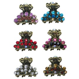 Set of 6 JCGY Mini Hair Claws Tiny 1.13" Metal Claw Clip LPW864175-1-6purRedARbrnCry