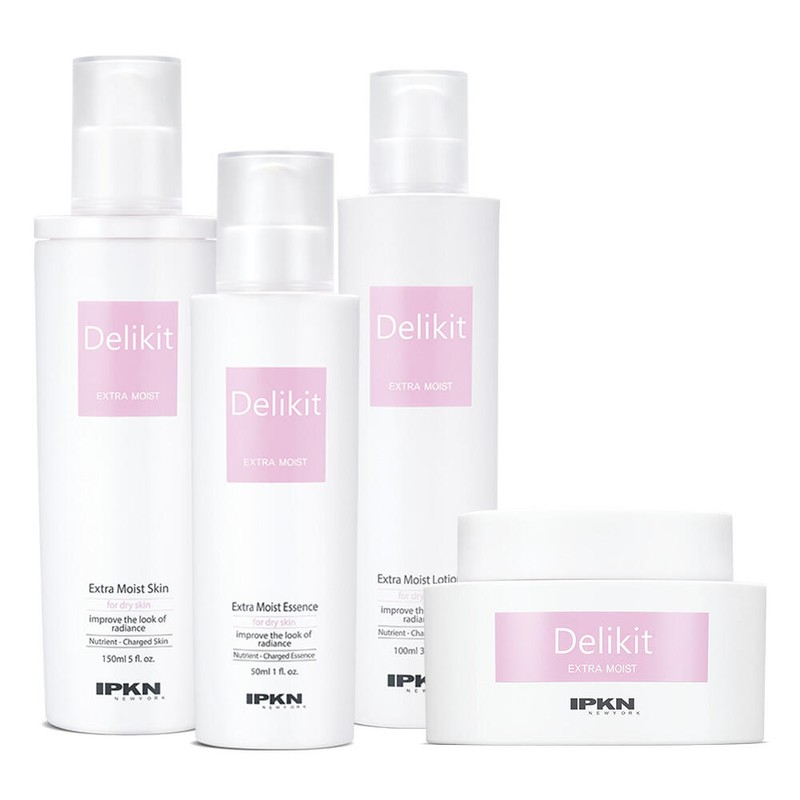 Delikit 입큰 델리킷 엑스트라 모이스트 4종세트 (스킨+로션+에센스+크림) /발효성분+고보습+미백+주름개선 Large Delikit