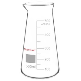 stonylab Glass Beaker, High Borosilicate Glass Triangular Beaker with Spout, Durable and Heat Resistant Glassware for Laboratory Use, Ideal for Mixing and Heating Liquids, 500 ml