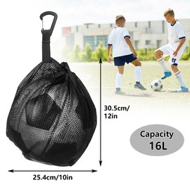 KRISFD Ball Bag, Backpack Portable Ball Net, Ball Net 1 Ball Basketball Bag, Basketball Bag with Drawstring, with Drawstring, Foldable Ball Net Bag for Football, Tennis, Children, Adults