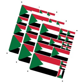 EnigmaGlow 3 Pack Laser Printing Asia Africa Each Country Sudan Sultan Flag Stickers Decal in Multiple Sizes Sticker (Red Sudan Sultan)