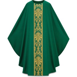 IMDAET Religious Robe Cosplay Costume Priest Chasuble Church Robe Gown Pastor Priest (Green)