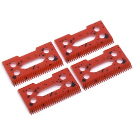 4 Pieces Professional Replacement Cutter Blade, Zirconia Ceramic Moving Blade Compatible with Wahl Super Taper Sterling 3/9 Reflections Senior 8148 8504 1919 2241 2240 8591 Hair Clippers (Red)