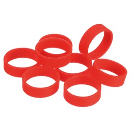 uxcell 10Pcs Silicone Rubber Bands, 20x7mm Rubber Bands Rings Cable Ties Strong Elastic Bands Non-slip for Cord Wrapping Bag Wraps, Red