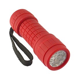 AB Tools 9 LED Red Torch Light Mini Flashlight Camping Hiking Rubber Case GAR69