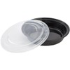 VeZee 48oz Disposable Black Meal Prep/Bento Box with Clear Dome