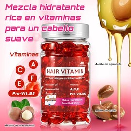 Hair Treatment Seru, Oil para el Cuidado del Cabello,Mejorar el Cabello Seco y Encrespado, que contiene extractos de plantas, Vitaminas A C E Pro Vitamina B5 - B (Rojo, Jazmín)