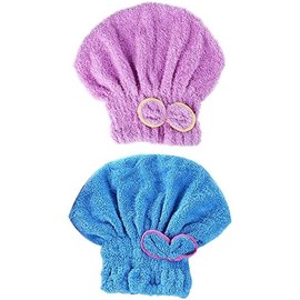 2 toallas de microfibra para secar el cabello, turbante ultra absorbente, para mujeres, adultos o niñas, multicolor